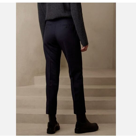 Banana Republic Siena Slim Italian Wool Pants 8 PETITE Navy Blue RT$170 NWT - Picture 5 of 12
